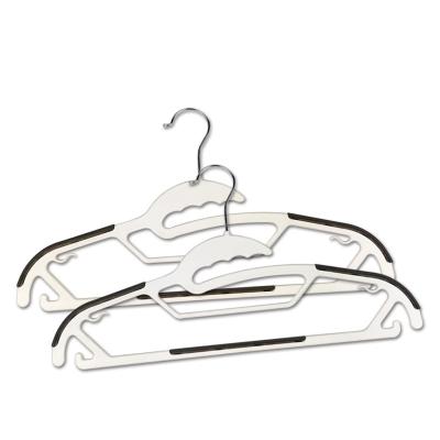 China Modern Multifunctional Space Saving Non-slip Drying Rack White Plastic Hangers for sale