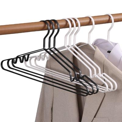 China Modern Wholesale Space Saving Heavy Wire Metal Laundry Rack Clothes Coat Hangers Black White Stainless Steel for sale