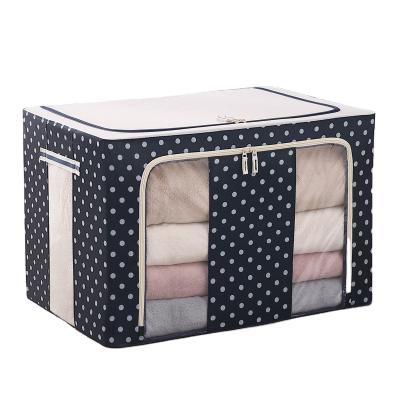 China Square Quilt Blanket Steel Frame Storage Box Dustproof Viable Bag Organizer Folding Storage Bags For Living Room Dressing for sale