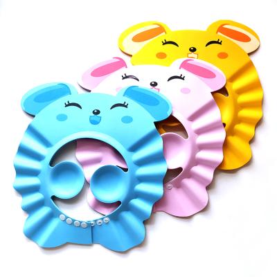 China Viable Wholesale Kids Shower Cap Wash Hair Protection Adjustable Waterproof Eye Ear Bath Cap For Baby for sale