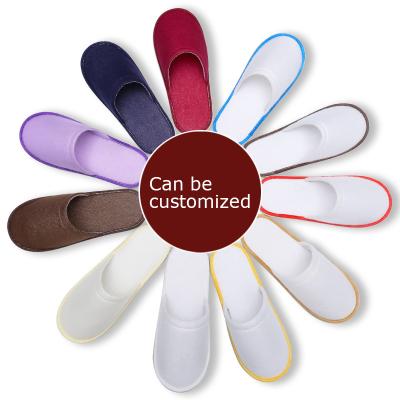 China Fashion Trend Logo Personalized Guest Room Hotel Wholesale Custom Bathroom Disposable Slippers for sale