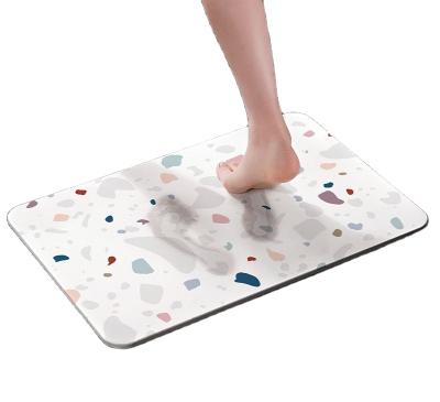 China Wholesale Modern Shower Diatomaceous Earth Non Slip Floor Bathroom Diatomite Clean Absorbent Bath Mat for sale