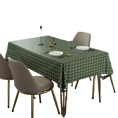 China Good Quality Waterproof Geometric Plastic Tablecloth PVC Blue Green White Waterproof Tablecloths for sale