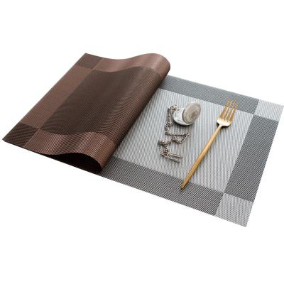 China Wholesale Nordic Viable Kitchen Hotel Dining Table Mat Insulation Non-Slip Rectangular PVC Woven Non-Slip Place Mats for sale