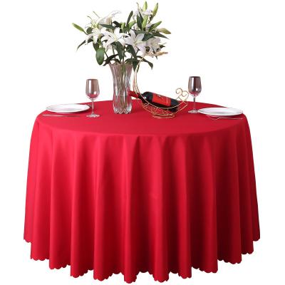 China Restaurant modern luxury round white elegant banquet decorative wedding tablecloth polyester solid tablecloths for sale for sale