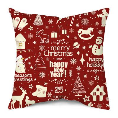 China New Christmas Anti-Pilling Holiday Bamboo Case Festival Pillow Custom Canvas Cushion Cover for sale