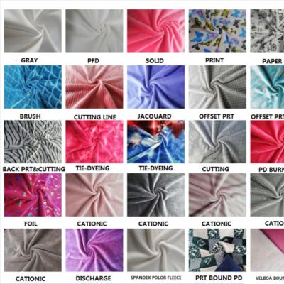 China Antistatic super soft velor velboa fabric print for sale