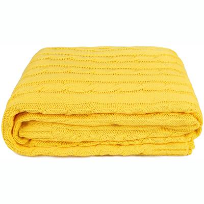 China Anti-pilling Super Soft Warm Multi Color 100% Cotton Cable Knit Throw Blanket for sale