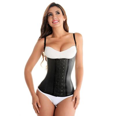 China Steel Body Shapers Latex Bone Latex Semi Cincher Waist Trainer Corset Short Torso Tummy Control Antibacterial Vest for sale