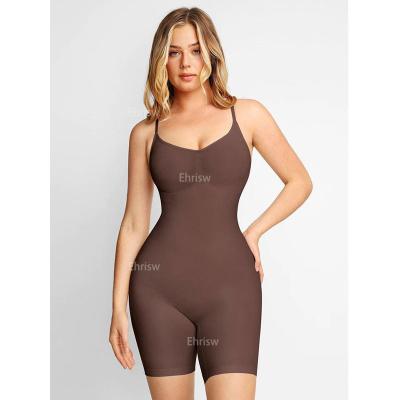 China Antibacterial Women Slimming Jumpsuits Shapewear One Piece Tops Seamless Tummy Control Body Shaper Camisole Jumpsuit With Built-in Bra for sale