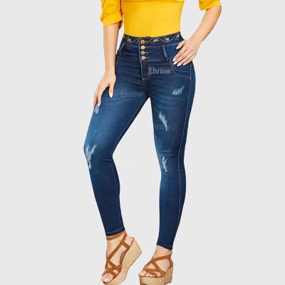 China 2023 HOT SALE QUICK DRY Women Denim Jeggings Skinny Pants High Waist Stretch Jeans Slim Pencil Pants for sale