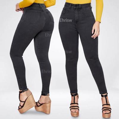 China New Arrival Slim Fit Straight Women QUICK DRY Pants Casual Skinny Jeans Fashion High Waist Pants Female Plus Size Black Blue for sale