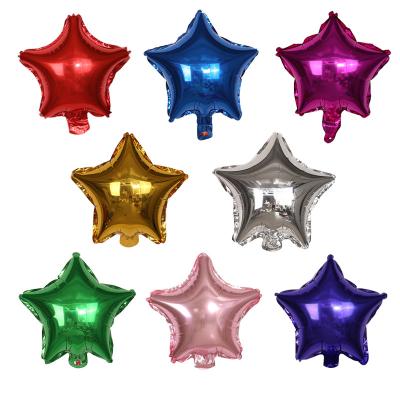 China Promotional Toy 10 Inch Pentagon Aluminum Foil Balloons Five-pointed Star Balloons For Happy Birthday Wedding Festival Party Decoration for sale