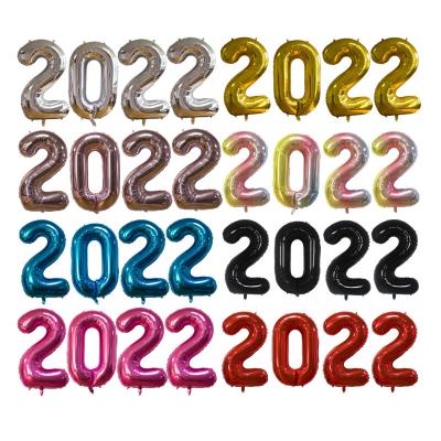 China Brithday Decor/Gifts /WeedingParty 40 Inch 2022 Number Balloons Digital Foil Balloons For Happy New Year Birthday Party Wedding Baby Shower Christmas Balloon for sale