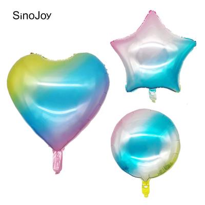 China Toy SinoJoy Birthday Party Wedding Decoration Helium Round Air Floating Ball Gift 18inch Gradient Heart Aluminum Foil Balloon for sale