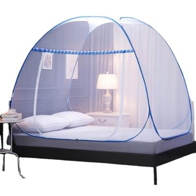 China LLIN Blue Free Installation Umbrella Polyester Mosquito Net Tent For Bed for sale