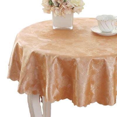 China Non-disposable Waterproof Glitter Oil Proof Rose Gold PU Tablecloth Leather Round Waterproof for sale