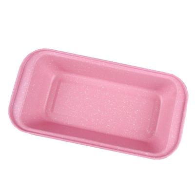 China Durable Carbon Steel Pink Rectangle Metal Bread Pan Oven Toast Mold Non-Stick Bread Bakeware for sale