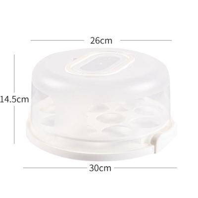 China 10 Inch Viable Around Plastic Cake Container Cupcake Display Storage Box White Portable Cake Carrier for sale