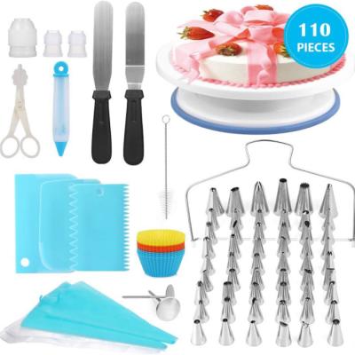 China Viable 110-Piece Cake Decorating Supplies Baking Tools Fondant Cake Decorating Tool for sale