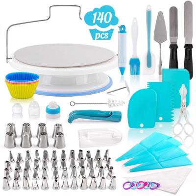 China Sustainable Sugarcraft 140-Piece Cake Decorating Supplies Fondant Cake Decorating Tools Pastry Bakeware for sale