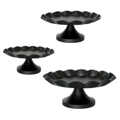 China Black Wedding Cake Stand Round Iron Birthday Party Cupcake Display Stand Candy Dessert Display Tray for sale