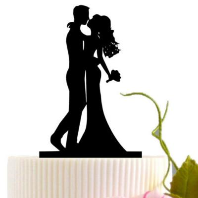 China Amazing Wedding Cake Topper Acrylic Lover Wedding Cake Topper Kiss Decorations for sale