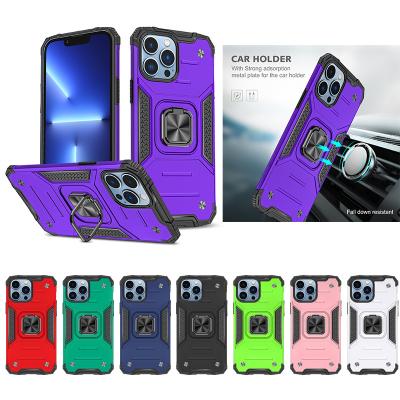 China Cell Phone Case Drop Armor Shockproof Resistance With Car Holder Ring For iPhone 13 Pro Max Case Cover for sale