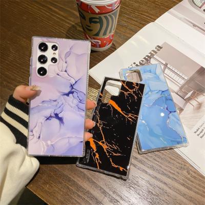 China Luxury Marble Stone Art Design Shockproof Protective Cell Phone Case For Samsung S22 Series for sale