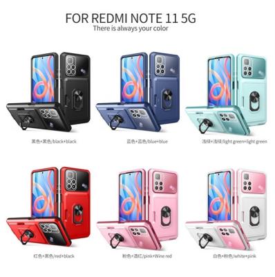 China Shockproof For Redmi Note11 5G Full Body Protective Kickstand Card Holder 3 IN 1 Shockproof Case Back Cover for sale