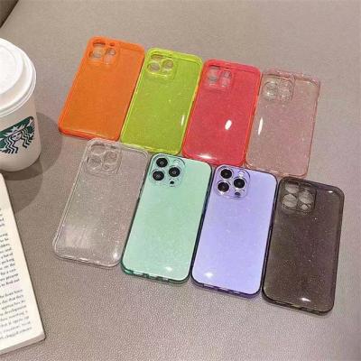 China Shockproof Cell Phone Covers Clear Glitter Bling TPU Case For iPhone 12/12 Pro Cell Phone Case for sale