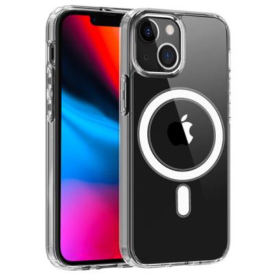 China Shockproof For iPhone 13 Pro Magsafes Wireless Charging Case Clear Magnetic Clear Back Cover Support For Apple for sale