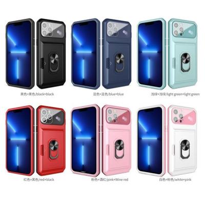 China Multi Functional Shockproof 3 in 1 Kickstand Card Holder Shockproof Case For iPhone 13 Pro Max Full Body Mobile Protection Phone Case for sale