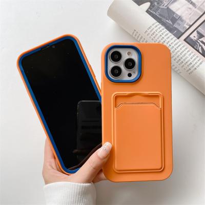 China Shockproof Liquid Protective TPU Card Holder Case For iPhone 13 Pro Mobile Phone Cover for sale