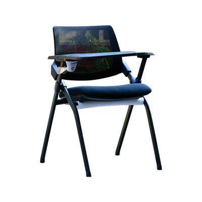 China Modern Comfortable Executive Chair Sample Black Student Chair With Folding Notepad for sale