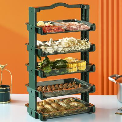 China Widely Used Freshness Preservation Special Design Household Kitchen Food Prep Multifunctional Rack With Handle for sale