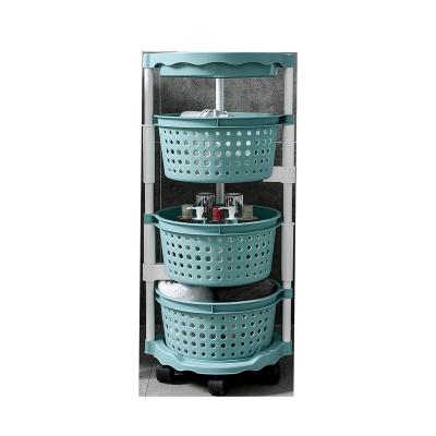 China New viable creative design hotspots 4 layers rotating multi-fuctional bathroom laundry storage basket for sale