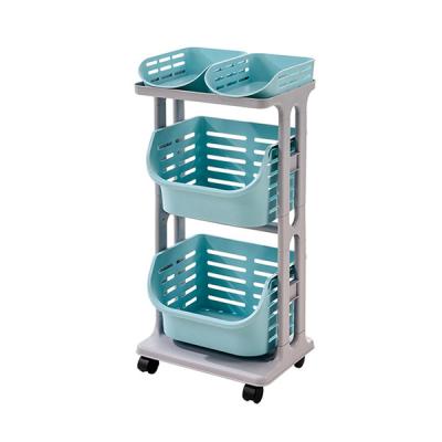 China Viable New Products Hot Selling Bathroom Storage Container Laundry Baskets 3 Layers Detachable Basket for sale