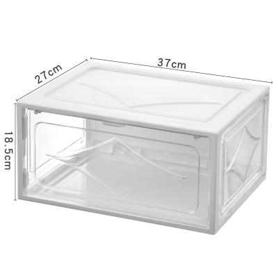 China Promotion 2022 new viable transparent high quality storage foldable plastic shoe box for sale