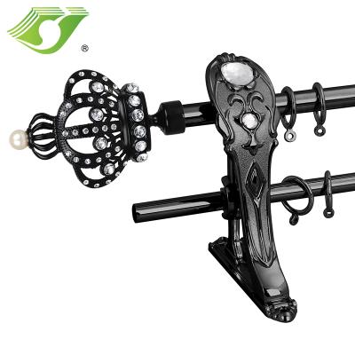 Chine 28mm Double Curtain Rod New Shaped Modern Iron Curtain Bracket For Africa Market à vendre