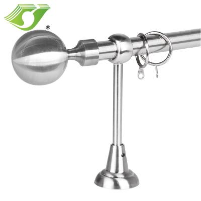 China Country Decorative Drapery Hardware Modern Curtain Rod Sets Stainless Steel Pole Include Metal Round Ball Finial Curtain Accessories for sale