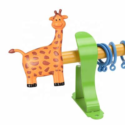 China Factory Made Iron Finial Of Curtain Poles Resin Country In Children Curtain Cute Animal Decorative Curtain In Rods With Parts And Brackets Children for sale