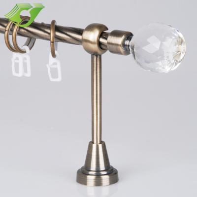 China Competitive round finial crystal ball curtain decoration 19mm European hot sale curtain rod accessories for sale