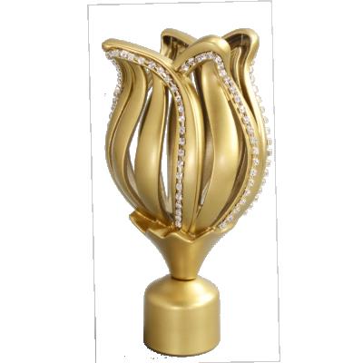 China Luxury Country Stardeco Style Gold Curtain Finials Aluminum Alloy Metal Curtain Rod Accessories for sale