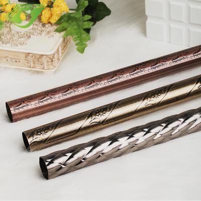 China Country Stardeco Drapery Tracks Accessories Telescopic Embossed Metal Curtain Pole Iron Pipes for sale