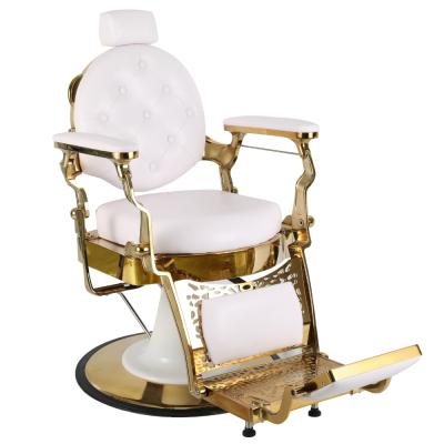 China Vintage Modern Barber Chair Hairdressing Chair White Oil Modern Chef Grooming Shaving Chair for sale