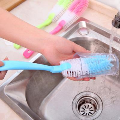 China Long Viable Handle Fine Hair Brush Fine Hair Brush Kitchen Bottle Washing Brush Bottle Cups Bottle Cup Brush for sale