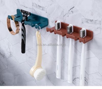 China CLASSIC CLASSIC Household Bathroom Toothbrush Hanger Hook Wall Hanging Hook Hole Free Gluing Storage for sale