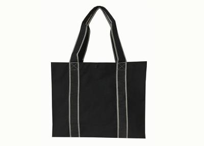 China Black 600D PVC Backing Eco Tote Bag PP Webbing Handles To The Bottom for sale