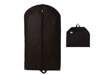 China Dustproof Nonwoven Foldable Suit Garment Bag With Zipper Closure Hanger Slot for sale